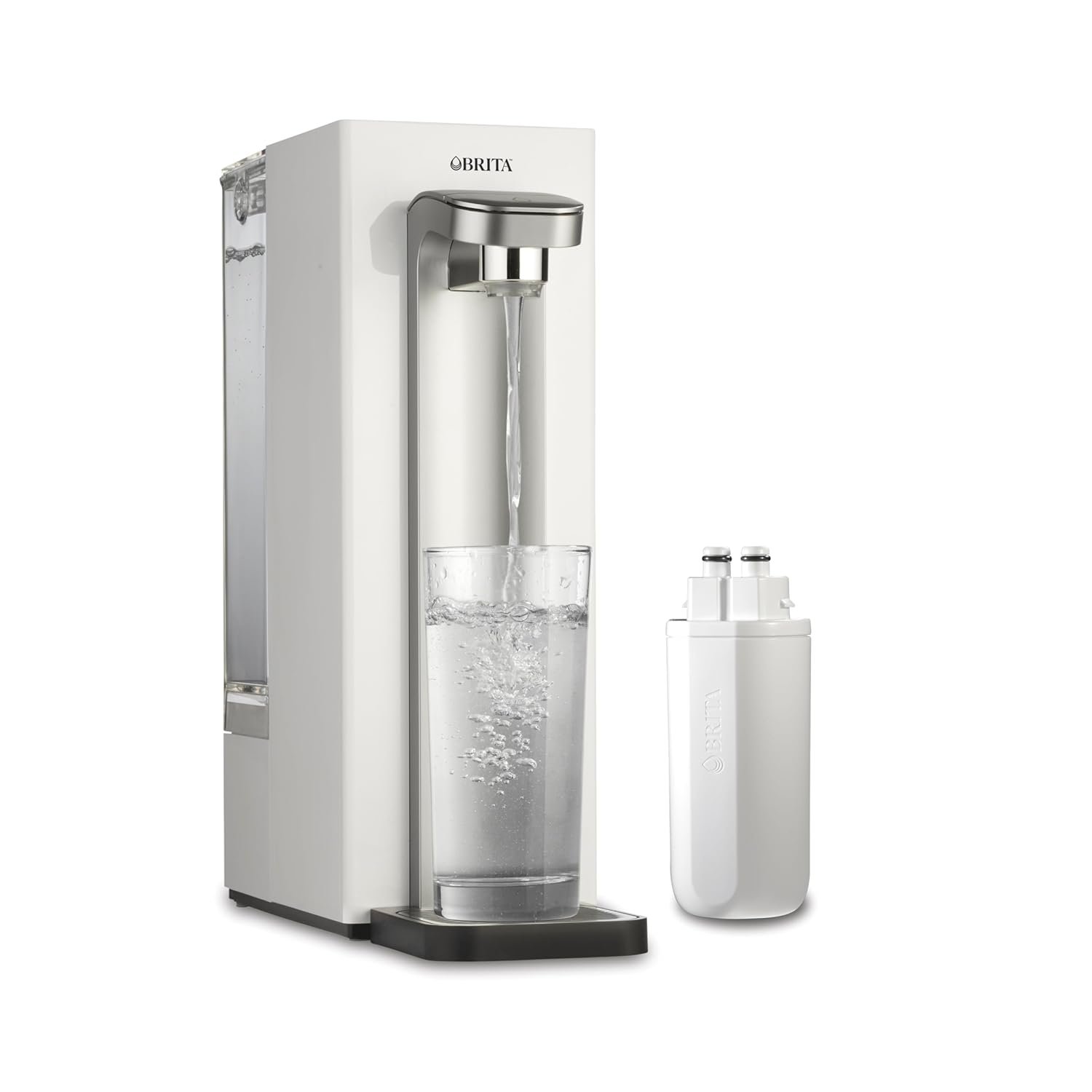 Brita Hub Compact Instant Powerful Countertop Water Filter System, Reduces 70+ Contaminants, 9 Cup Water Reservoir, Includes 6 Month Carbon Block Filter
