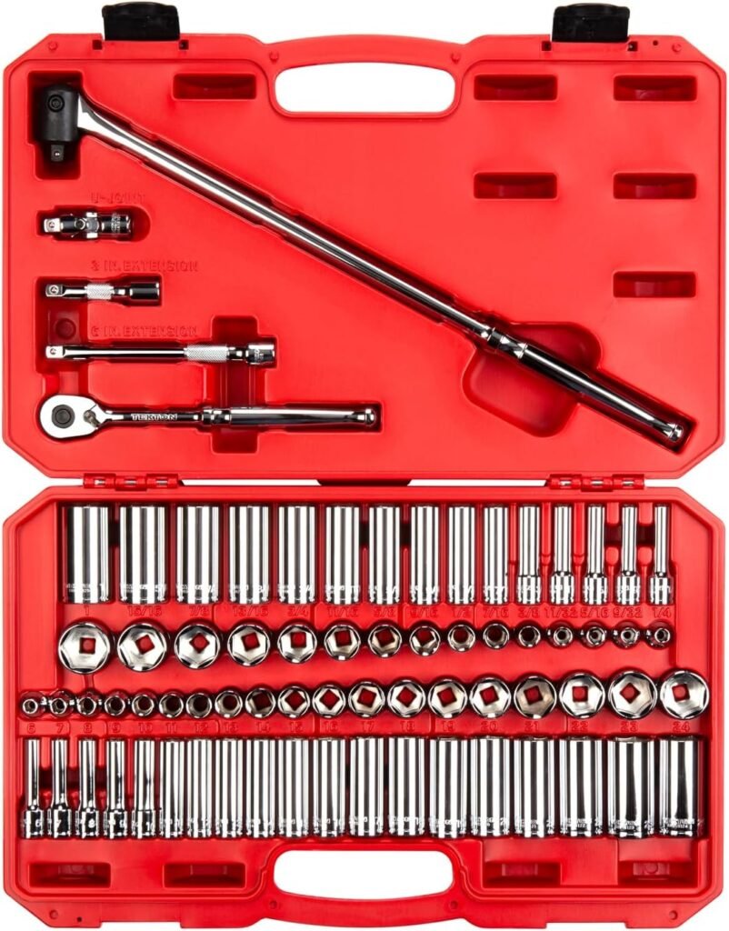 TEKTON 73-Piece Socket Set with ratchet, sockets and accessories