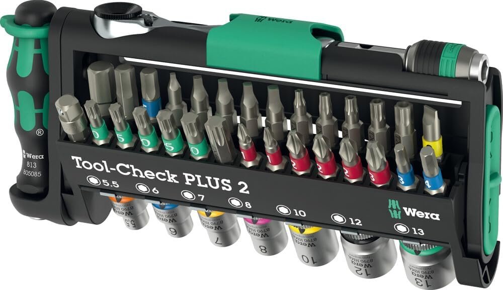 Wera Tool-Check PLUS 2 39-piece tool set with ratchet, sockets and screwdriver bits